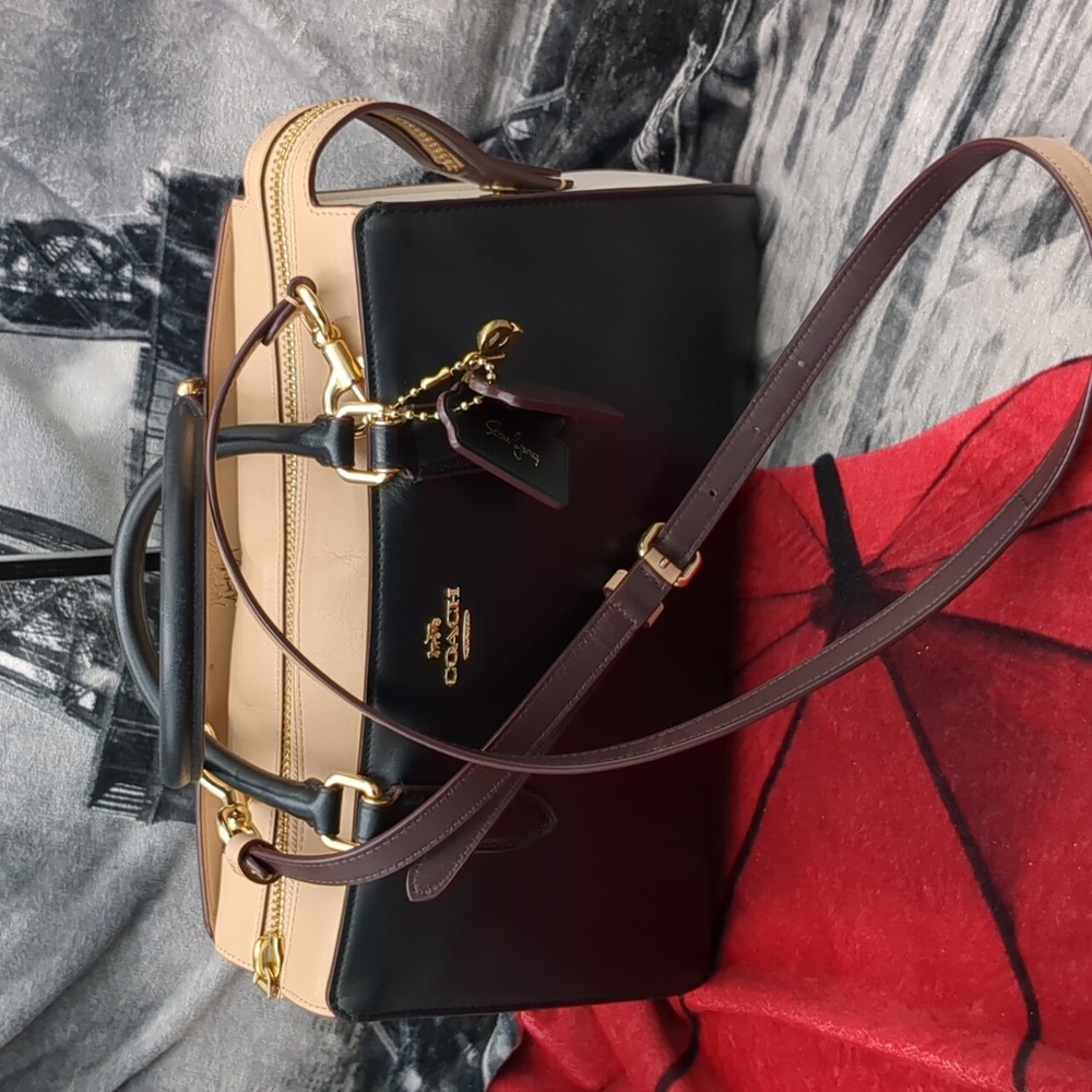 Coach Black and Tan Shoulder Bag